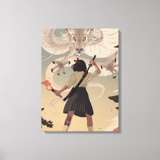 Verticale anime meiden Premium-omgepakt canvas (gl