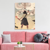 Verticale anime meiden Premium-omgepakt canvas (gl (Insitu (Woonkamer))