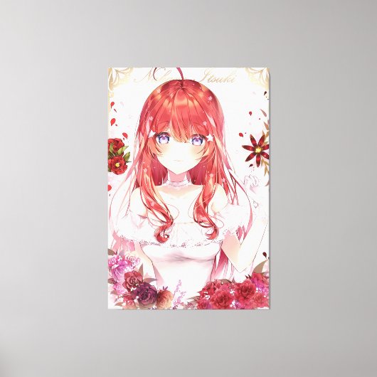 verticale anime meisjes Premium Wrapped Canvas Glo (Voorkant)