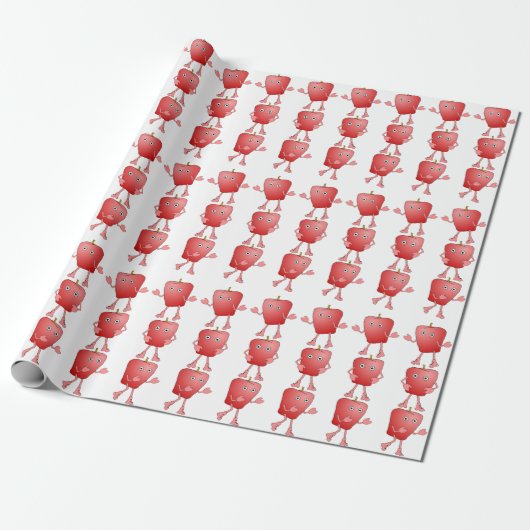 Verticale appels cadeaupapier (Uitgerold)