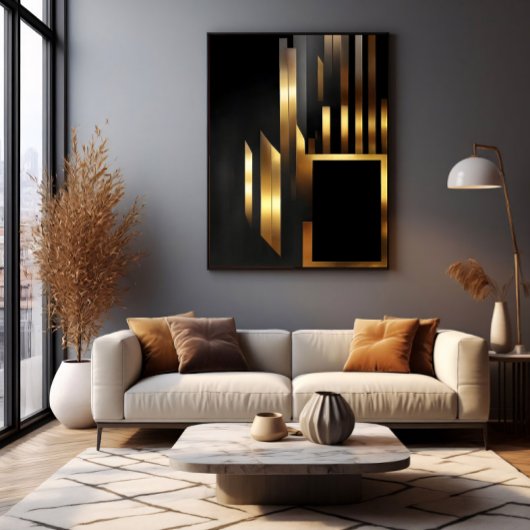 Verticale Art Deco Elegantie Canvas Afdruk