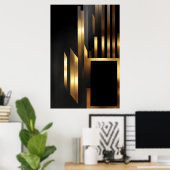 Verticale Art Deco Elegantie Poster (Thuiskantoor)