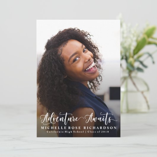 Verticale Avontuur Wacht Afstudeer Uitnodiging (Staand voorkant)