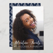 Verticale Avontuur Wacht Afstudeer Uitnodiging (Voorkant / Achterkant)