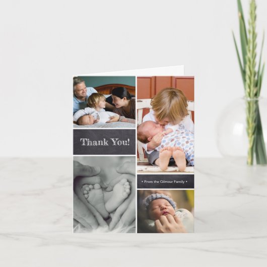 Verticale baby Dank u geboorteaankondiging Bedankkaart (Voorkant)