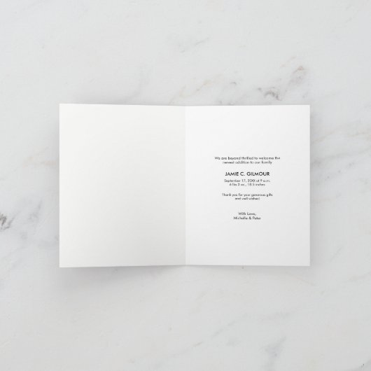 Verticale Baby Foto dank u Bedankkaart (Binnen)