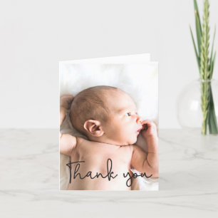 Verticale Baby Foto dank u Bedankkaart