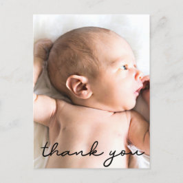 Verticale baby Foto van moderne naam Dank u Briefkaart