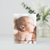 Verticale baby Foto van moderne naam Dank u Briefkaart (Staand voorkant)