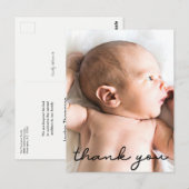 Verticale baby Foto van moderne naam Dank u Briefkaart (Voorkant / Achterkant)