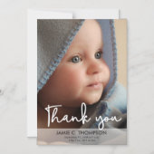 Verticale Baby Fotogeboorte Aankondiging Dank u (Voorkant)