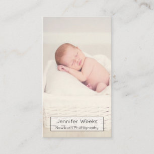 Verticale Baby fotografie Newborn fotograaf Visitekaartje