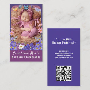 Verticale Baby fotografie pasgeboren fotograaf Visitekaartje