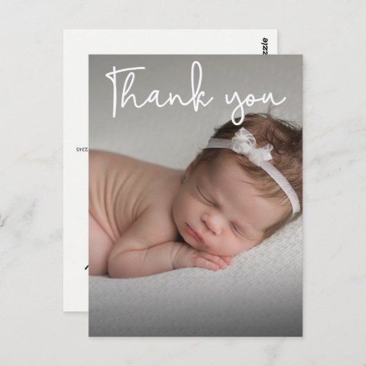 Verticale Baby geboorteaankondiging en bedankt Briefkaart (Voorkant / Achterkant)