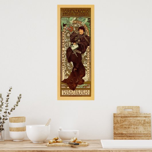  verticale banner Alphonse Mucha Lorenzaccio Poster (Keuken)