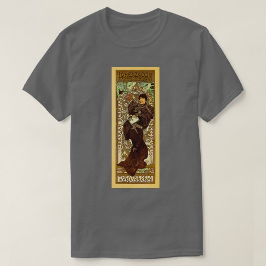 verticale banner Alphonse Mucha Lorenzaccio T-shirt (Design voorkant)