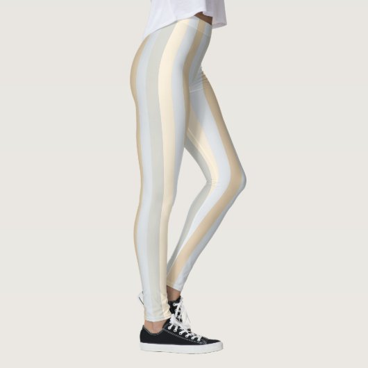 Verticale Beige Strepen Decor op Leggings (Rechts)
