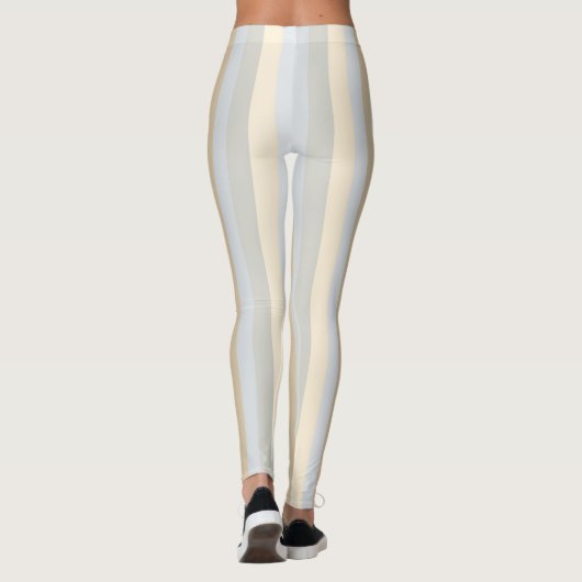 Verticale Beige Strepen Decor op Leggings (Achterkant)