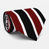Verticale Black Maroon White Stripes Decor op Stropdas (Opgerold)