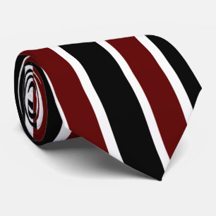 Verticale Black Maroon White Stripes Decor op Stropdas