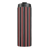 Verticale Black Maroon White Stripes Decor op Thermosbeker (Voorkant)