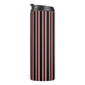 Verticale Black Maroon White Stripes Decor op Thermosbeker (Geroteerd rechts)