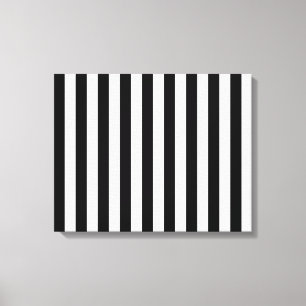Verticale Black & White klassieke strepen Canvas Afdruk