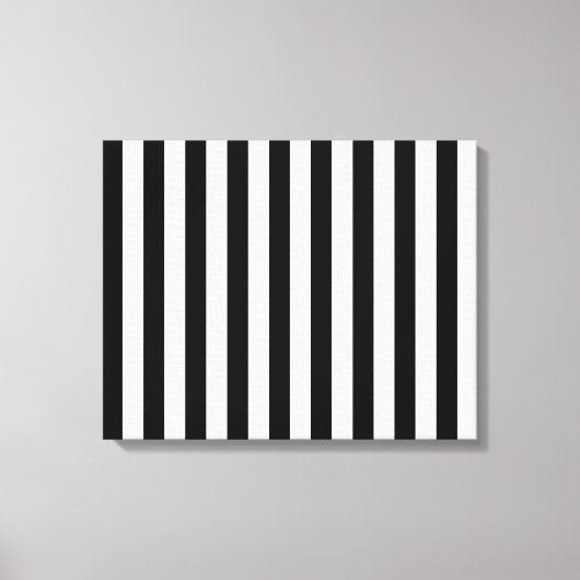 Verticale Black & White klassieke strepen Canvas Afdruk (Voorkant)