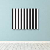 Verticale Black & White klassieke strepen Canvas Afdruk (Insitu (Houten vloer))