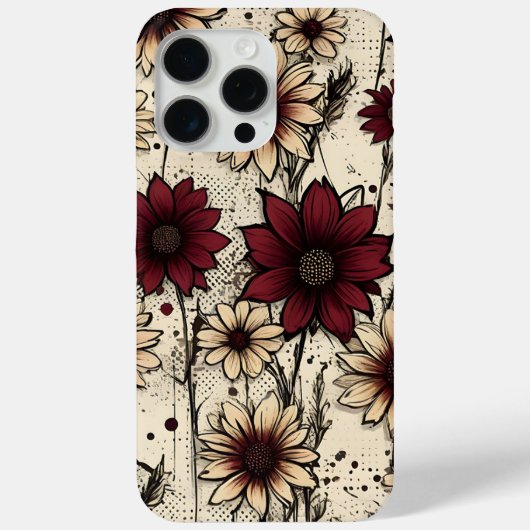 Verticale bloemrijke elegantie Case-Mate iPhone case (Achterkant)