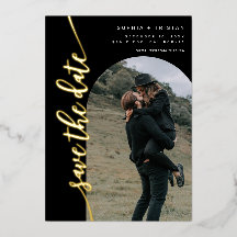 Verticale Boog Foto Zwart Save the Date