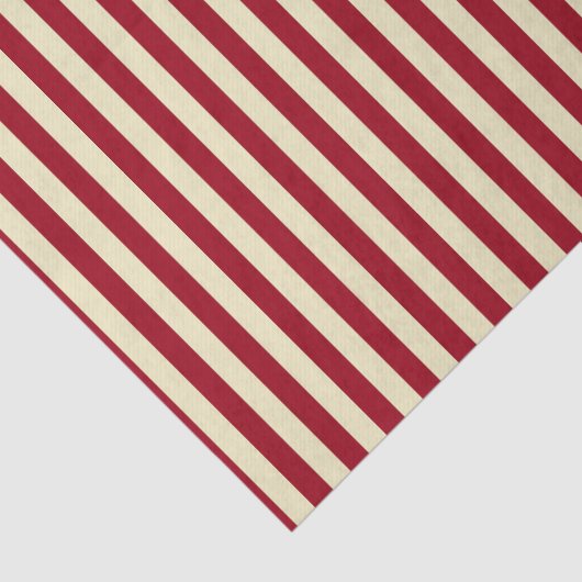 Verticale Bourgogne en Cream Stripes Tissuepapier (Detail)