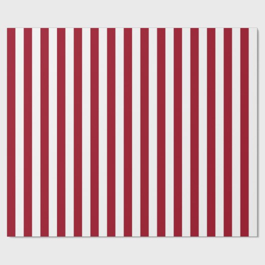 Verticale Bourgogne en witte strepen Cadeaupapier (Vlak)