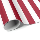 Verticale Bourgogne en witte strepen Cadeaupapier (Rol Hoek)