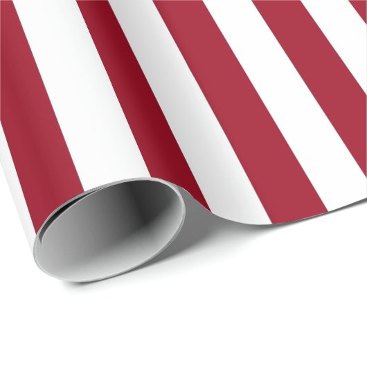 Verticale Bourgogne en witte strepen Cadeaupapier (Rol Hoek)