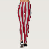 Verticale Bourgogne en zilverstrips Leggings (Achterkant)