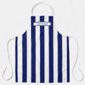 Verticale brede streep DIY kleuren Navy Wit SV Schort (Voorkant)