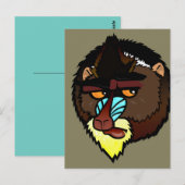 VERTICALE BRIEFKAART VAN MANDRILL (Voorkant / Achterkant)