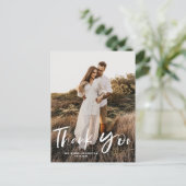 Verticale bruiloft in penseelhand - bedankt briefkaart (Staand voorkant)