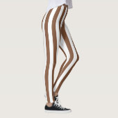 Verticale bruine en witte strepen leggings (Rechts)