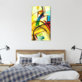 verticale canvasdrukken, veelkleurige abstracte Ku Canvas Afdruk (Insitu (Slaapkamer))
