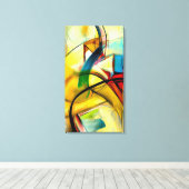 verticale canvasdrukken, veelkleurige abstracte Ku Canvas Afdruk (Insitu (Houten vloer))