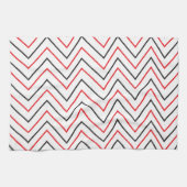 Verticale Chevron Stripe Black en Red Theedoek (Horizontaal)