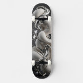 Verticale Chrome Twist - Premium 3D Abstract Persoonlijk Skateboard (Voorkant)