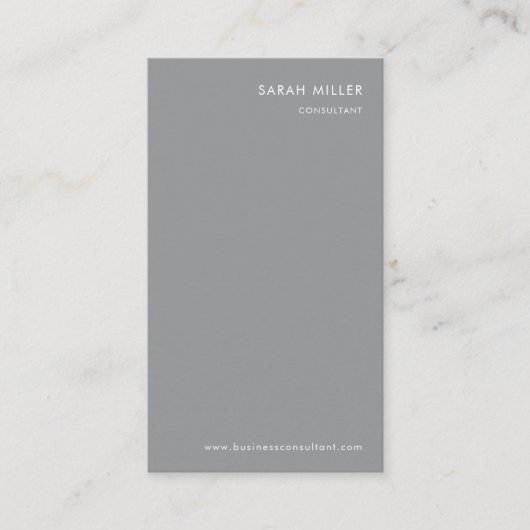 Verticale consultant Minimalistische formele grijs Visitekaartje (Voorkant)