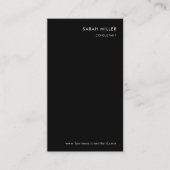 Verticale consultant minimalistische formele zwart visitekaartje (Voorkant)