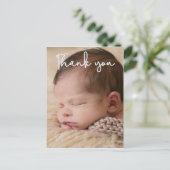 Verticale dank u Baby Foto Geboorteaankondiging Briefkaart (Staand voorkant)