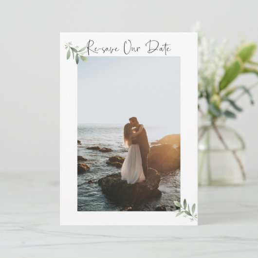 Verticale datumfotokaart opnieuw opslaan - Waterve Save The Date (Staand voorkant)