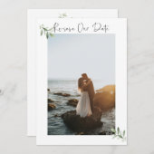 Verticale datumfotokaart opnieuw opslaan - Waterve Save The Date (Voorkant / Achterkant)