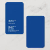 Verticale Deep Blue Trendy Minimalist Elegant Visitekaartje (Voorkant / Achterkant)